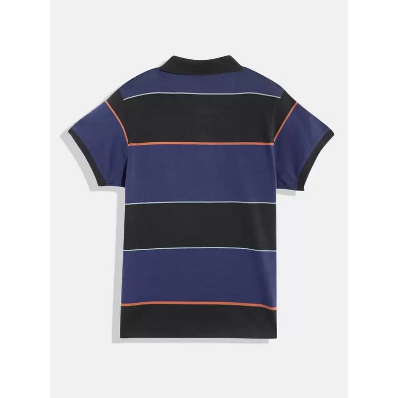 UTH by Roadster Boys Striped Pure Cotton T Shirt  (Blue, Pack of 1)