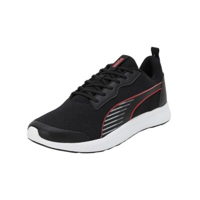 Puma Mens Rideric Black-White-Burnt Red Sneaker – 6 UK