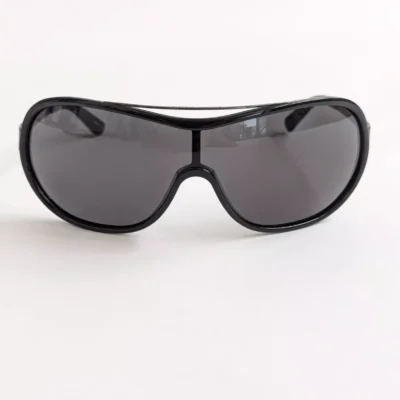 ERMENEGILDO ZEGNA Oversized Metal Sunglasses Black.