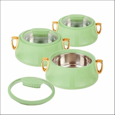 S.K Gold 3 PCS Casserole Set(1500ML,2500ML,3500ML)