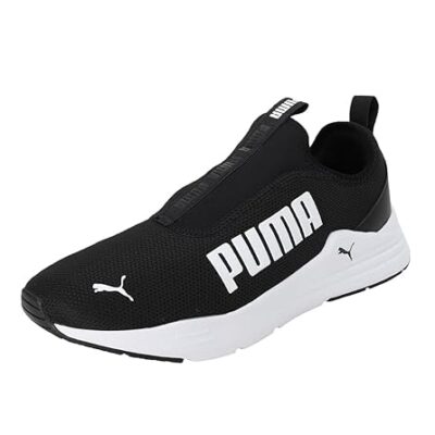 Puma Unisex Wired Rapid Black-White Walking Shoe.