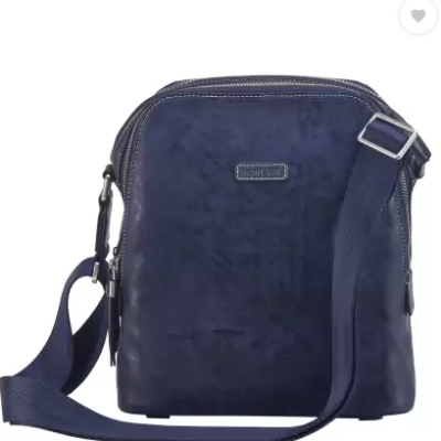 Rohit Bal Navy Leather Messenger Bag Messenger Bag