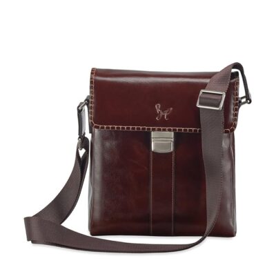 Rohit Bal Dark Brown Leather Messenger Bag